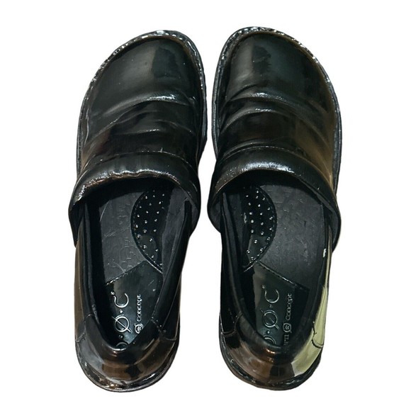 Preowned Womens B.O.C. Peggy Black Patent Clog Slip-on Comfort Leather Size 8.5 - Picture 5 of 5